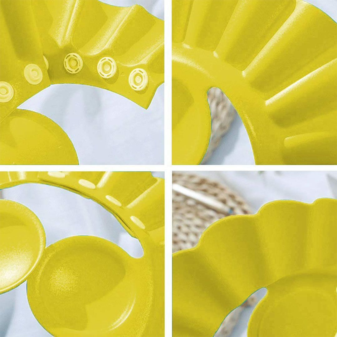 طاقية استحمام سيليكون للاطفال قابلة للتعديل - أصفر