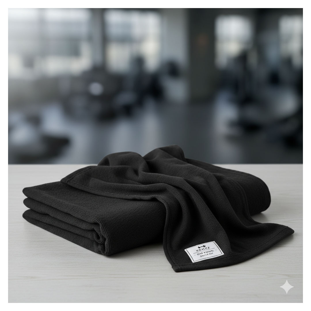 فوطة جيم قطن طبي - 2 قطعة - 50*70 سم - أسود