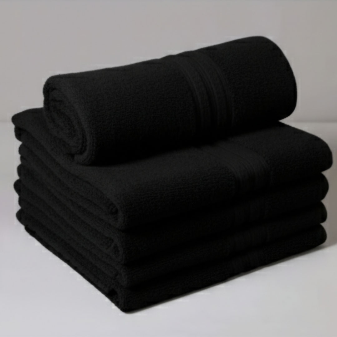 فوطة جيم قطن طبي - 2 قطعة - 50*70 سم - أسود