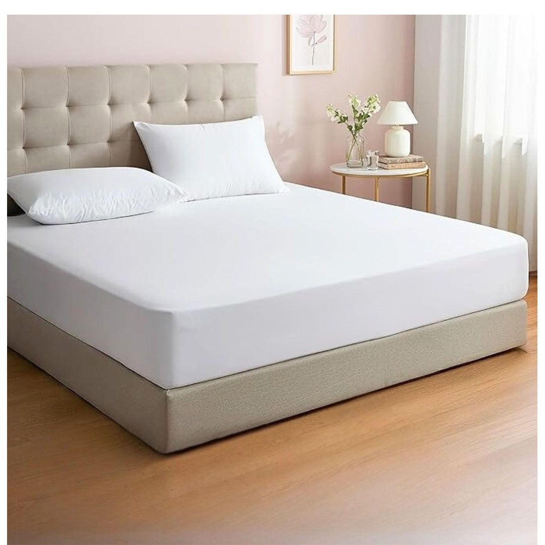 طقم ملاية سرير استيك قطن بريميوم - 3 قطع - 100*200 سم - أبيض