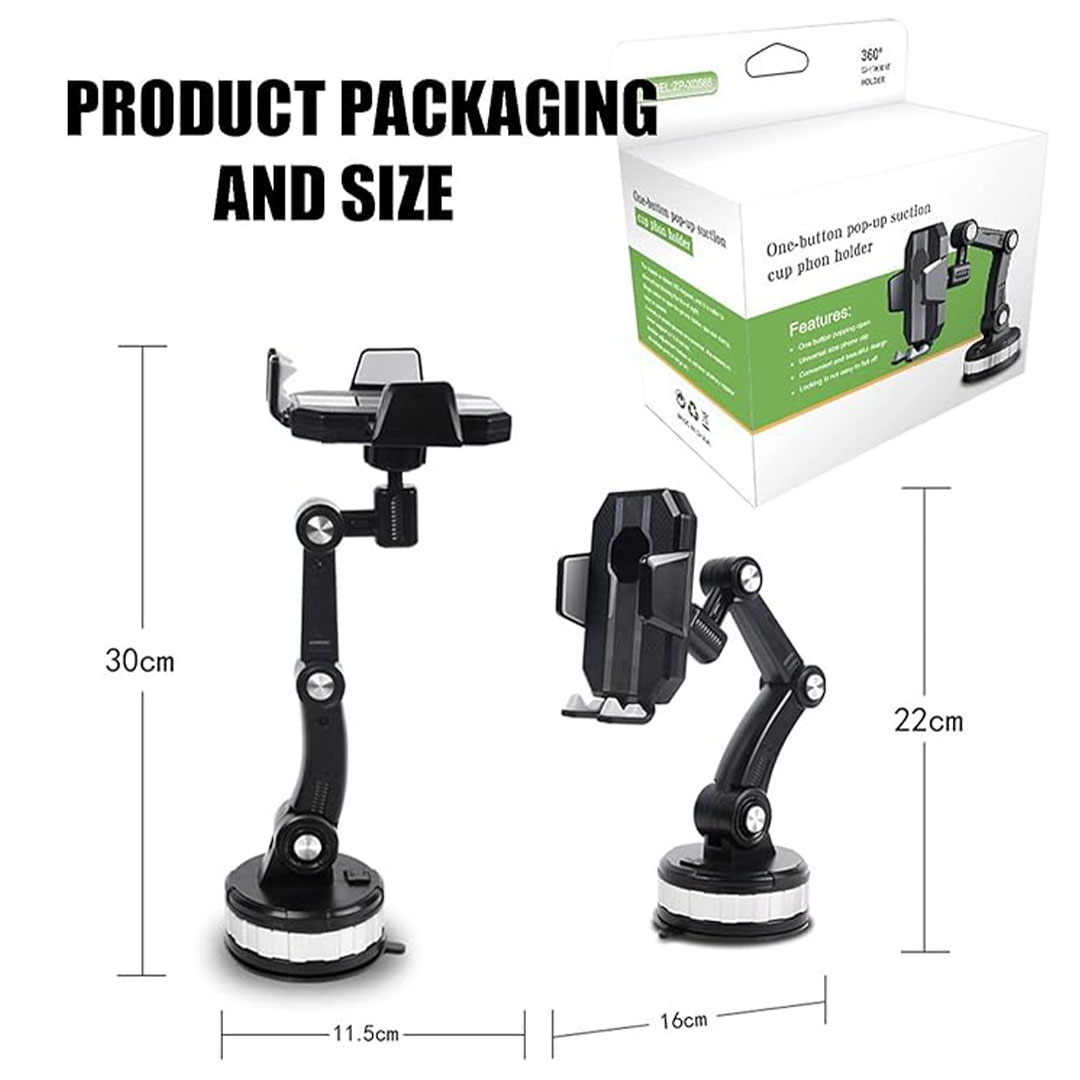 حامل موبايل للسيارة قابل للدوران - أسود