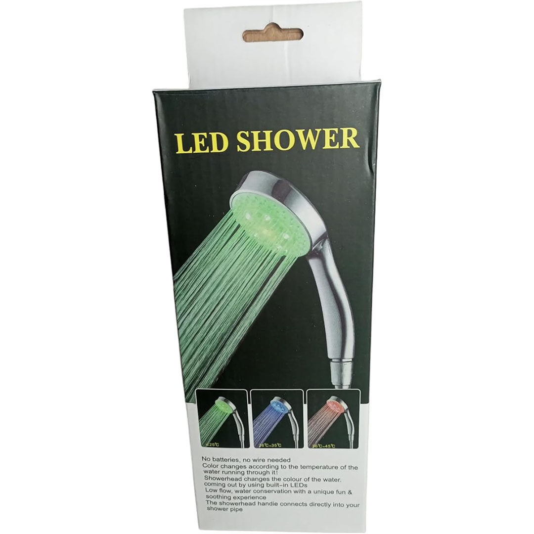 سماعة دش مضيئة - فضي