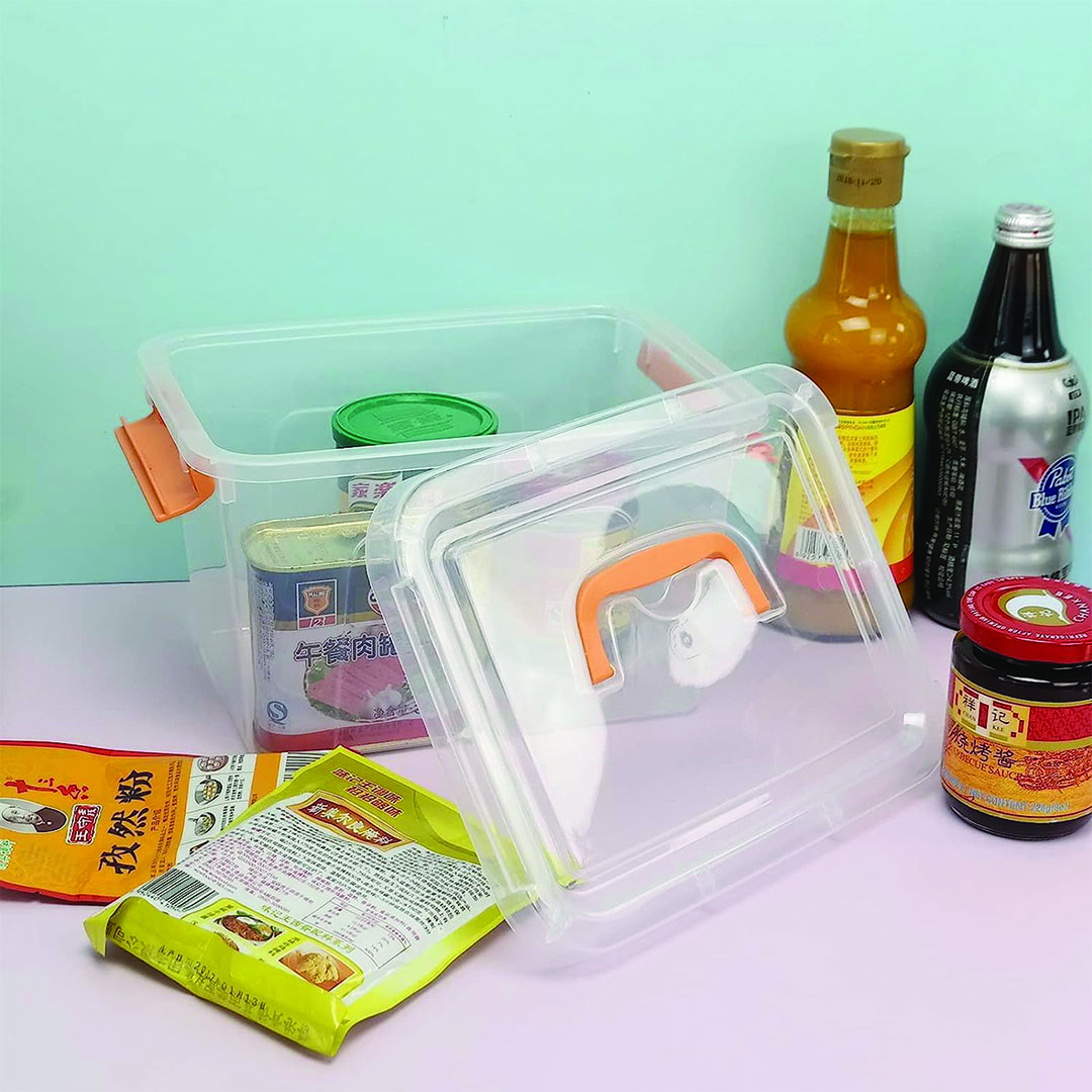 صندوق تخزين شفاف مع غطاء - شفاف