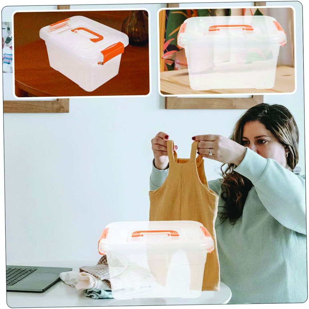 صندوق تخزين شفاف مع غطاء - شفاف