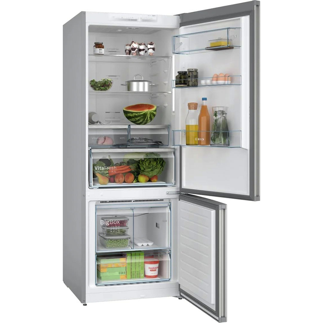 ثلاجة نوفروست يوش فريزر سفلي - فضي - 483 لتر - KGN55VI2E9