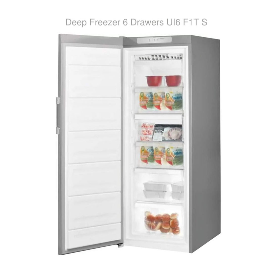 UI6 F1T S فريزر رأسي من إنديست - 2000 وات - فضي