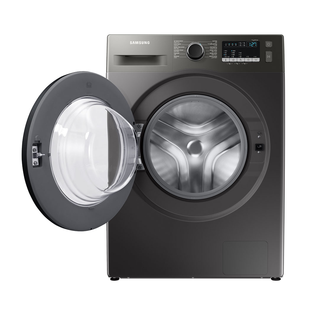 غسالة ملابس سامسونج تحميل أمامي - 8 كجم - فضي غامق - WW80T4020CX1AS