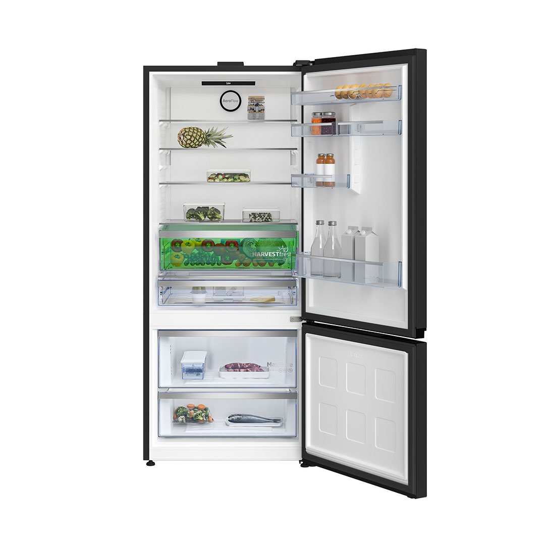 ثلاجة بيكو نوفروست بفريزر سفلي - 509 لتر - أسود - RCNE590E35ZXP3