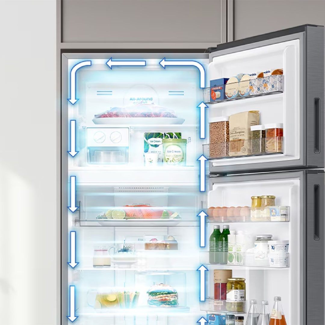 تلاجة سامسونج نوفروست - 419 لتر - فضي - RT40DG3110QVMR