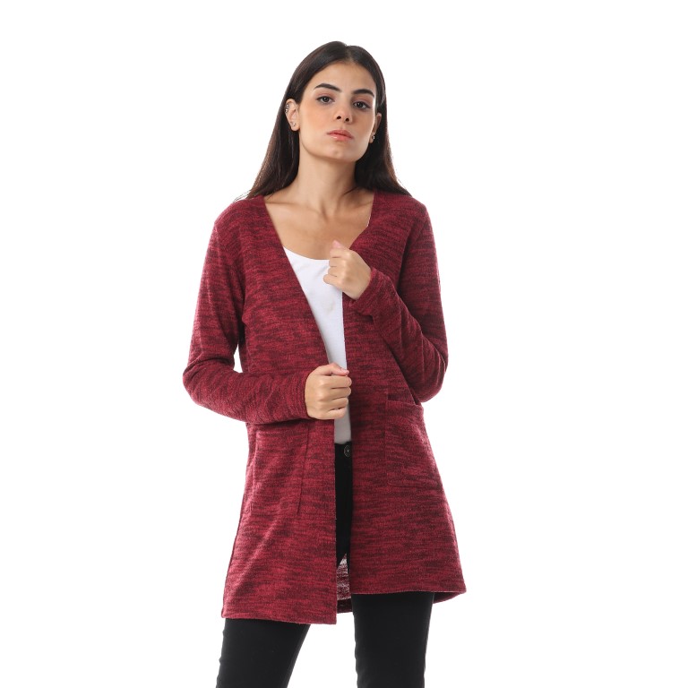 كارديجان حريمي مفتوح كم طويل بجيب