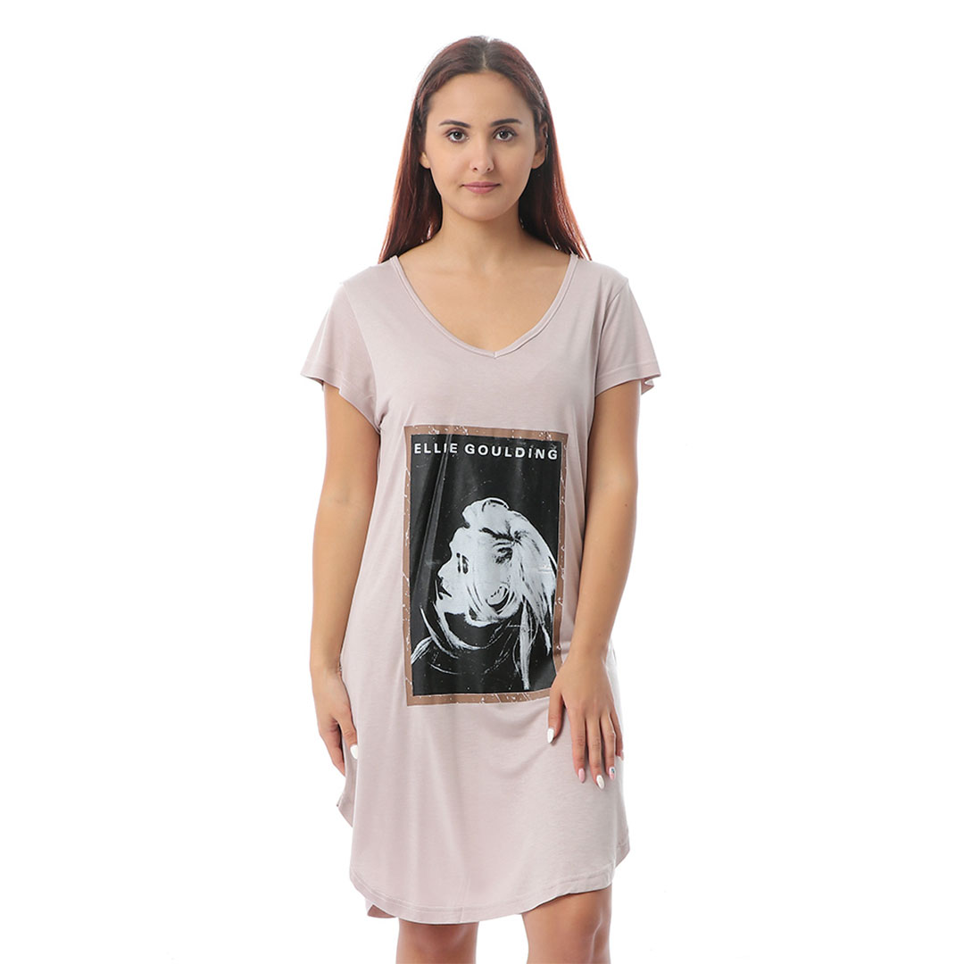 4840 قميص نوم حريمي - كافيه