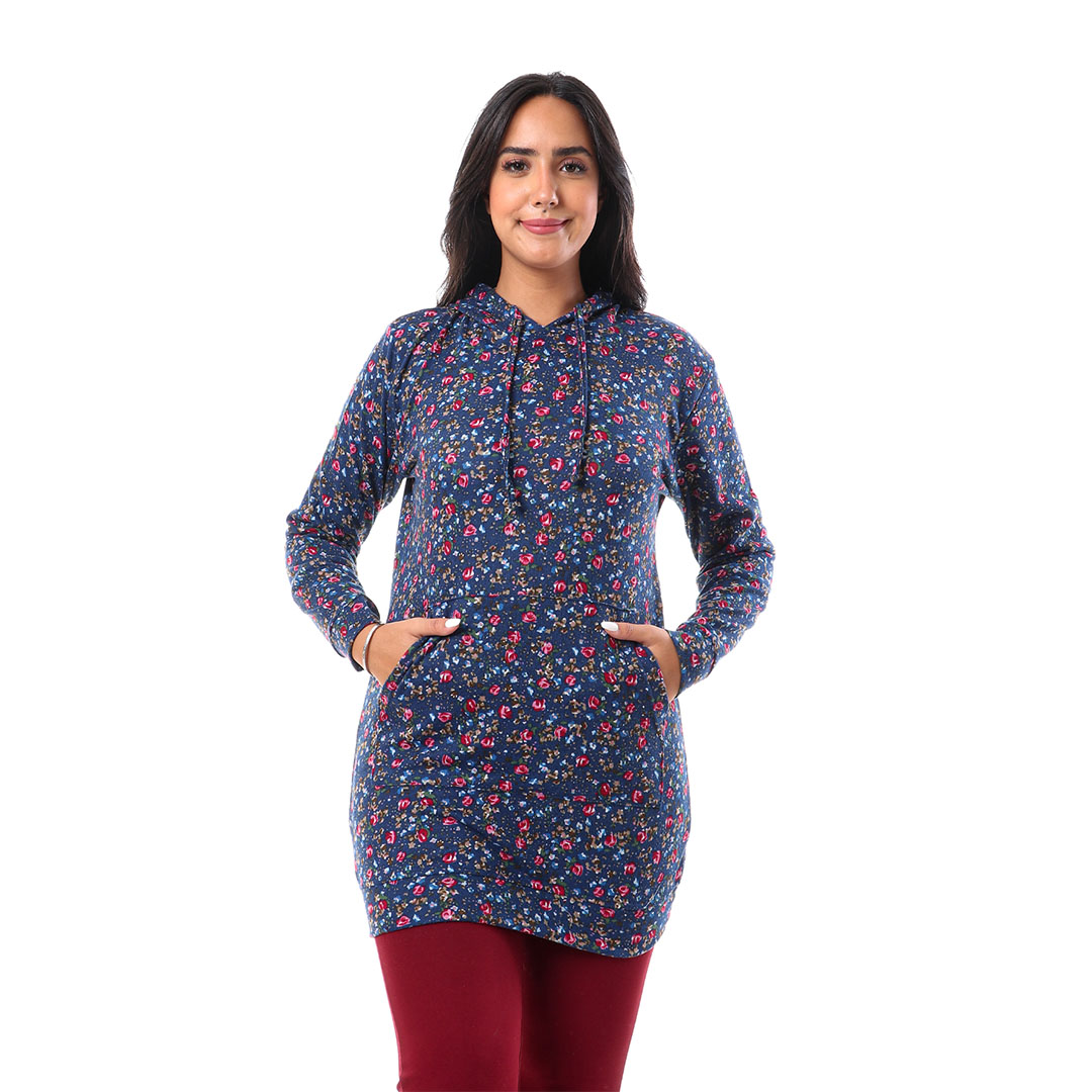 سويت شيرت بأكمام طويلة حريمي منقوش