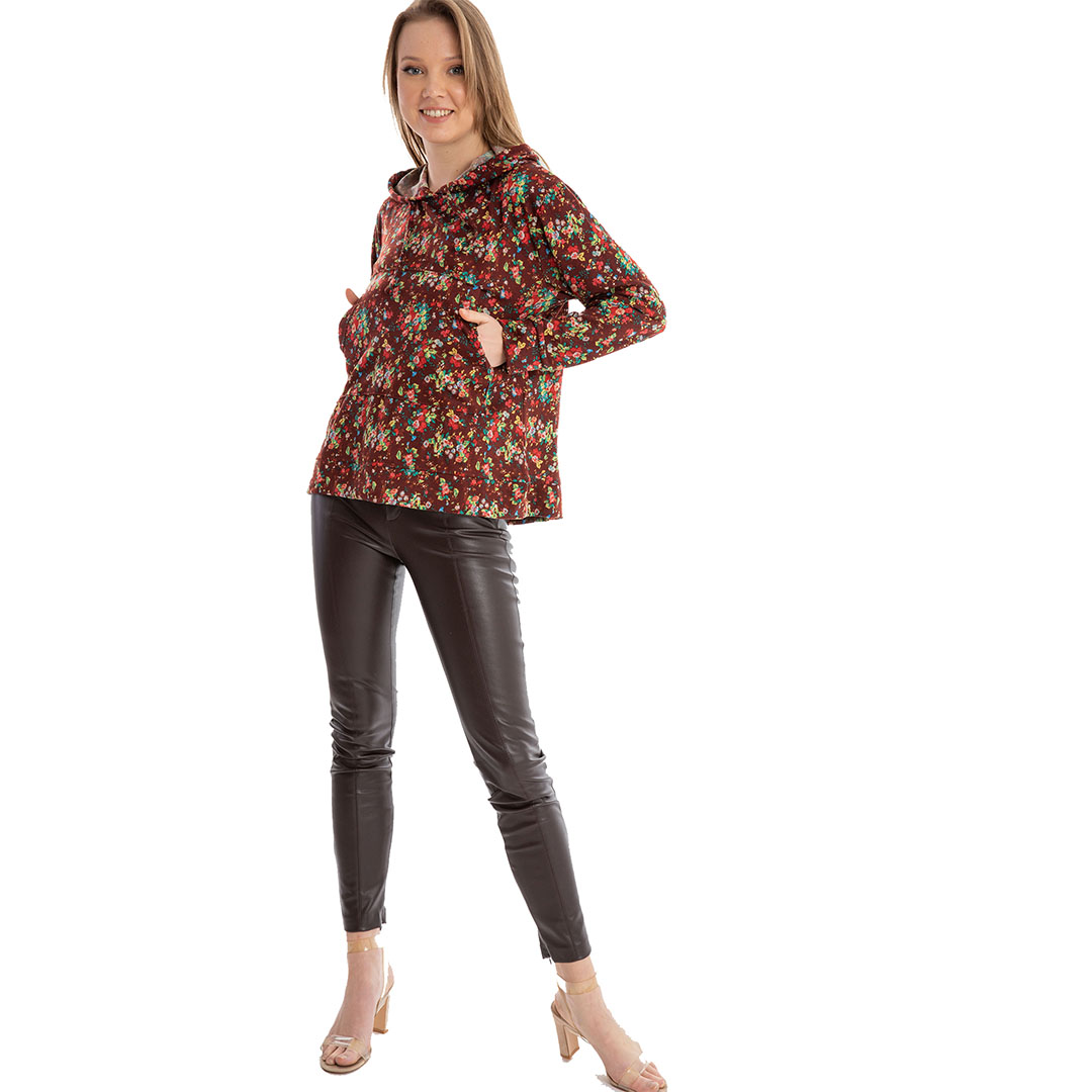 6847 سويت شيرت مشجر حريمي - بني