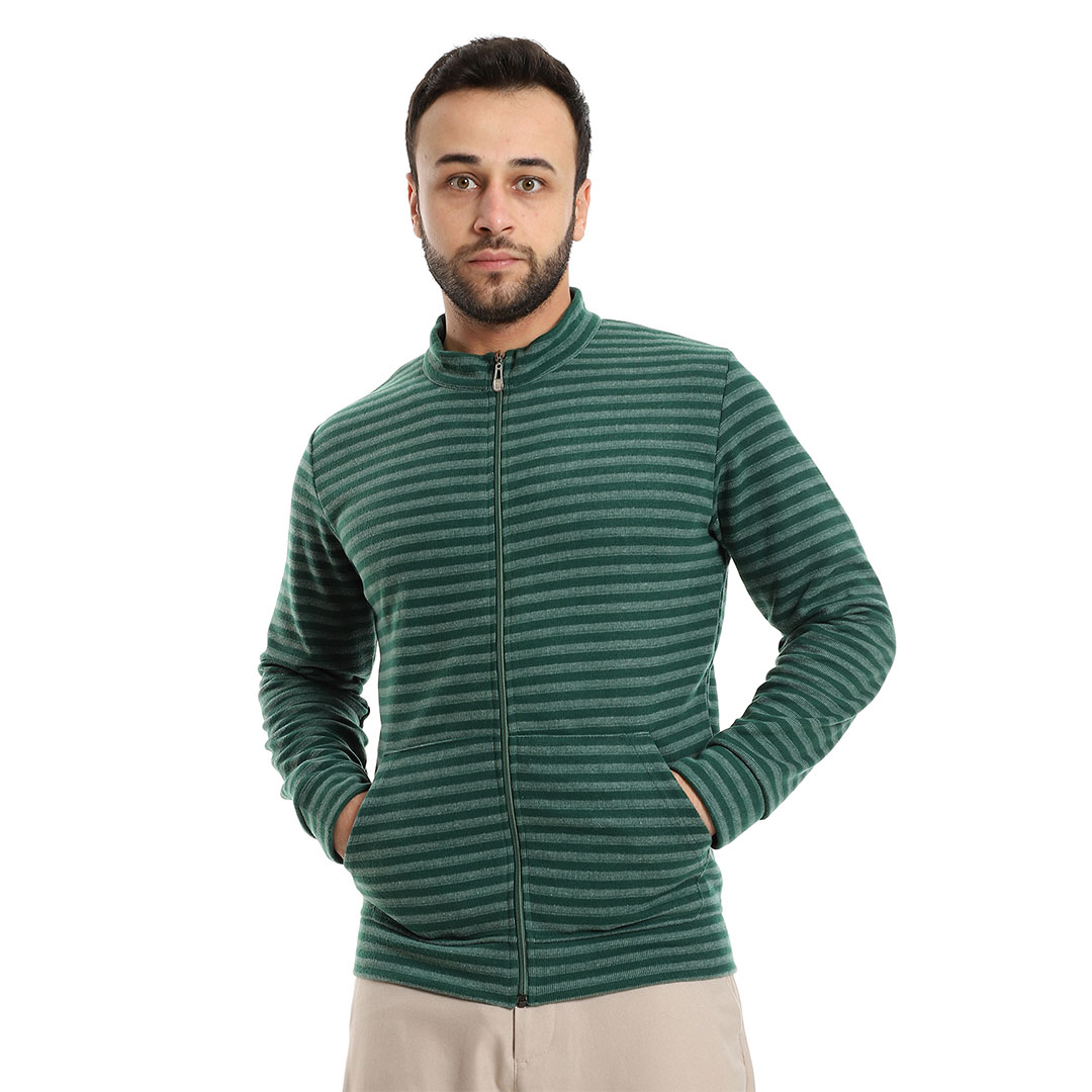 سويت شيرت مخطط بسوستة رجالي