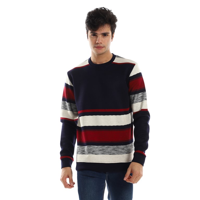 سويت شيرت رجالي كم طويل برقبة مدورة