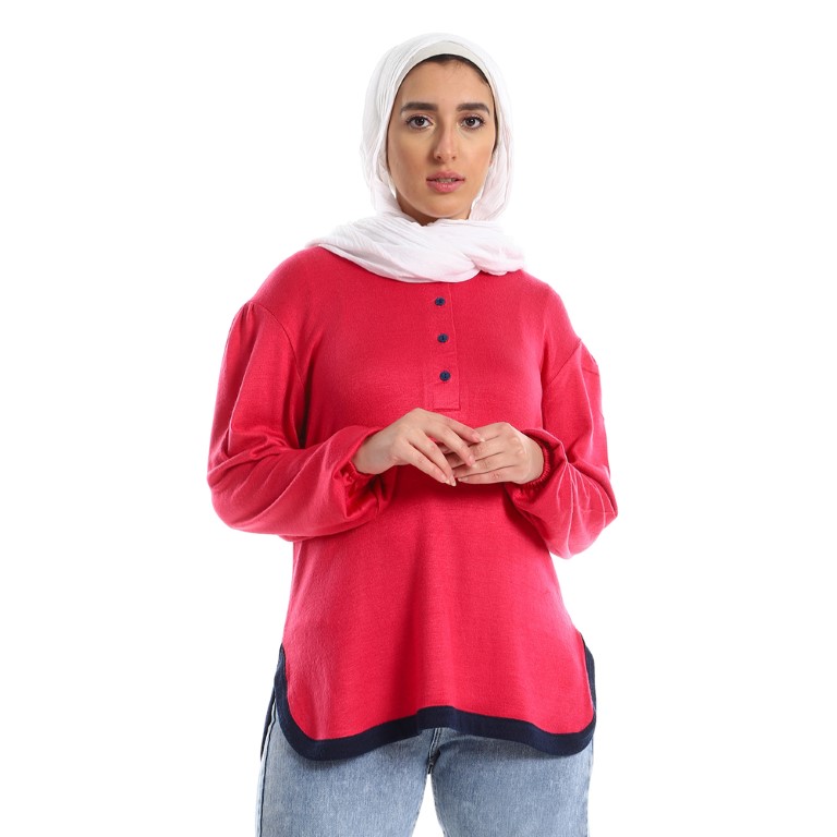 بلوزة حريمي كم طويل كاجوال