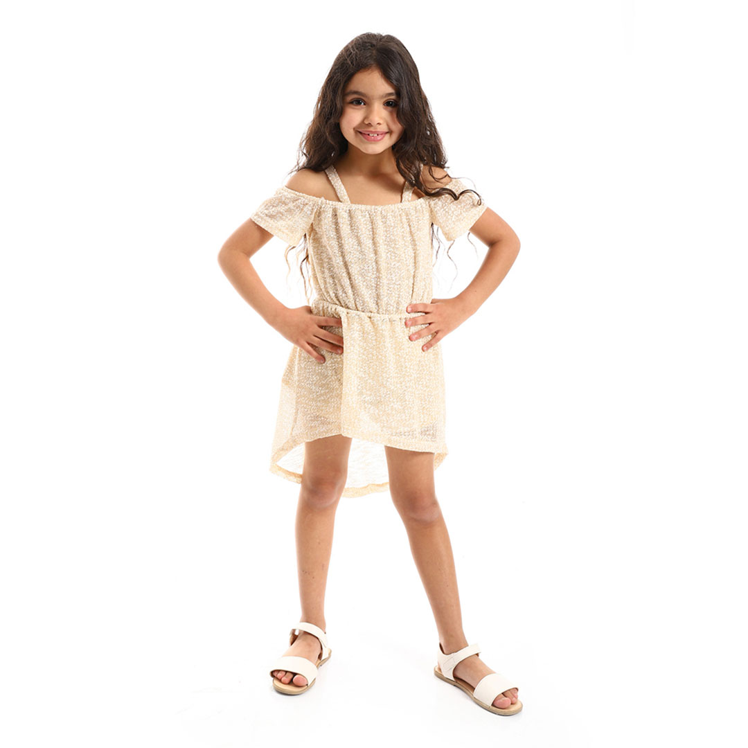 G127 فستان بناتي قصير بدون كم