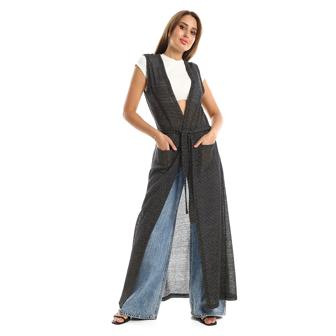 كارديجان طويل بدون أكمام