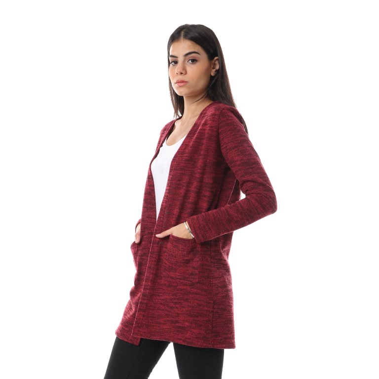 كارديجان حريمي مفتوح كم طويل بجيب