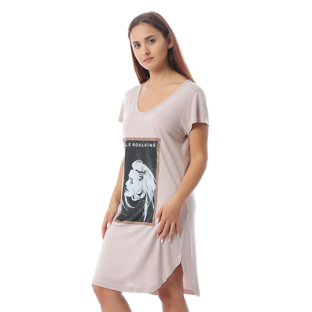 4840 قميص نوم حريمي - كافيه