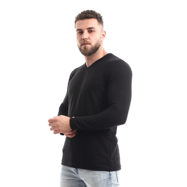 تيشيرت رجالي كم طويل برقبة V