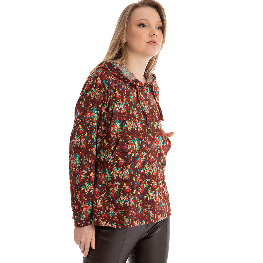 6847 سويت شيرت مشجر حريمي - بني