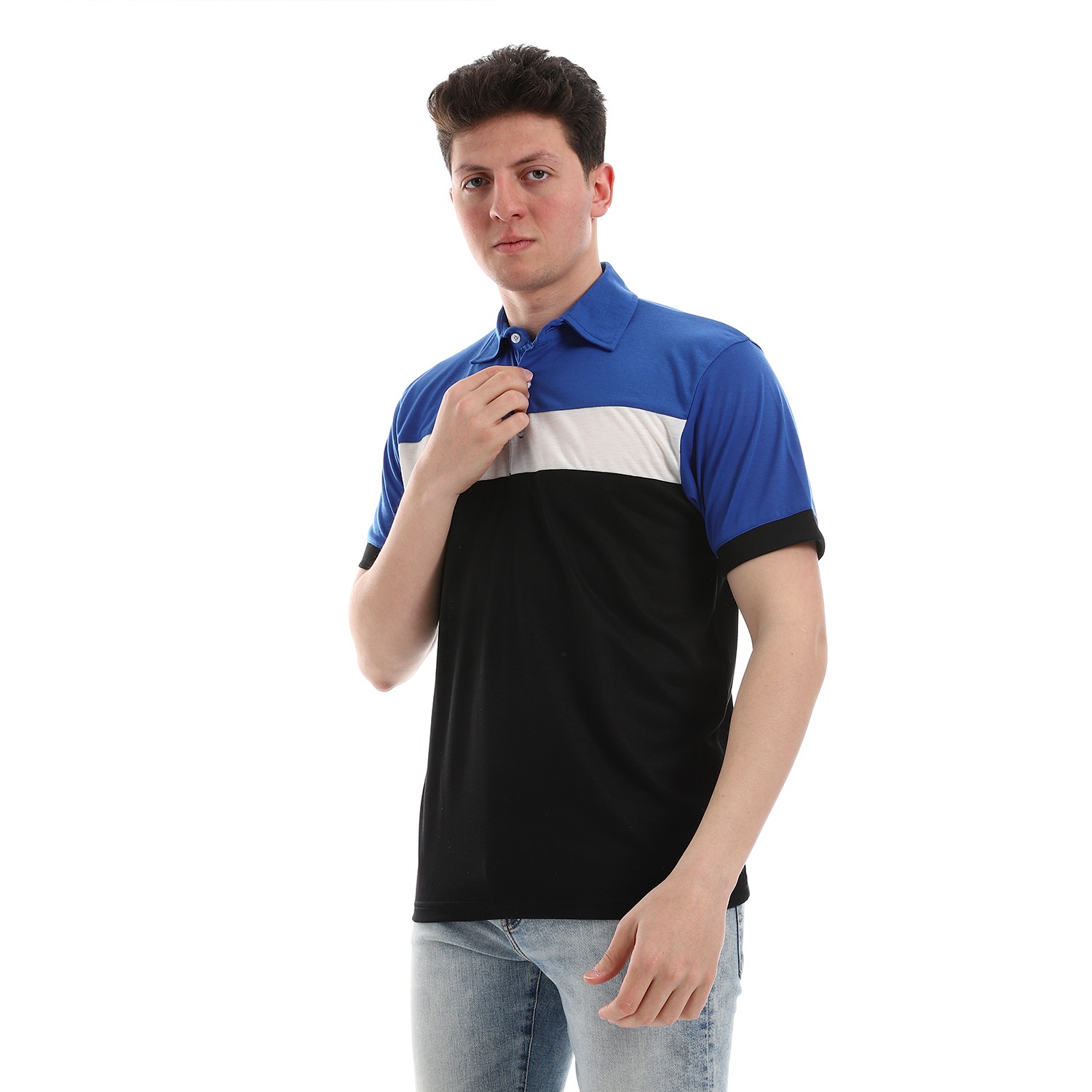 تيشيرت نص كم بياقة رجالي