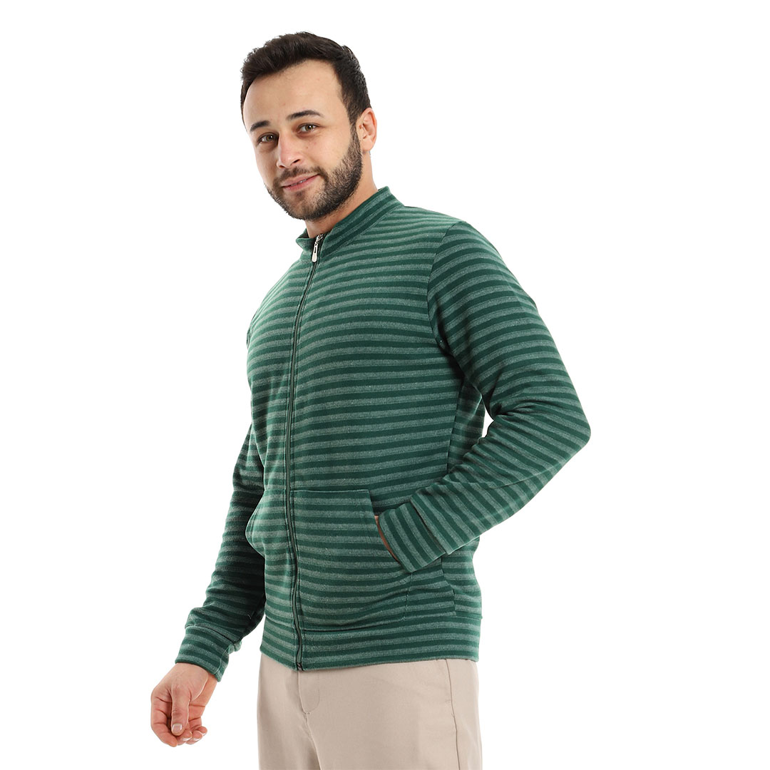 سويت شيرت مخطط بسوستة رجالي