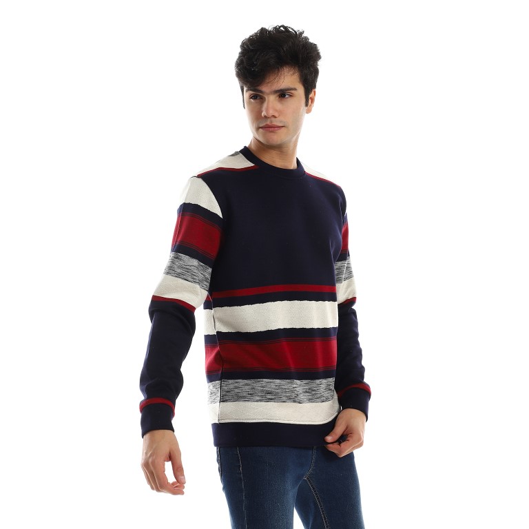 سويت شيرت رجالي كم طويل برقبة مدورة