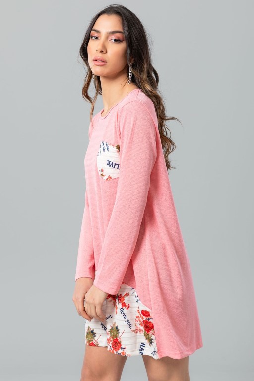 تونيك حريمي بكمر وجيب مشجر