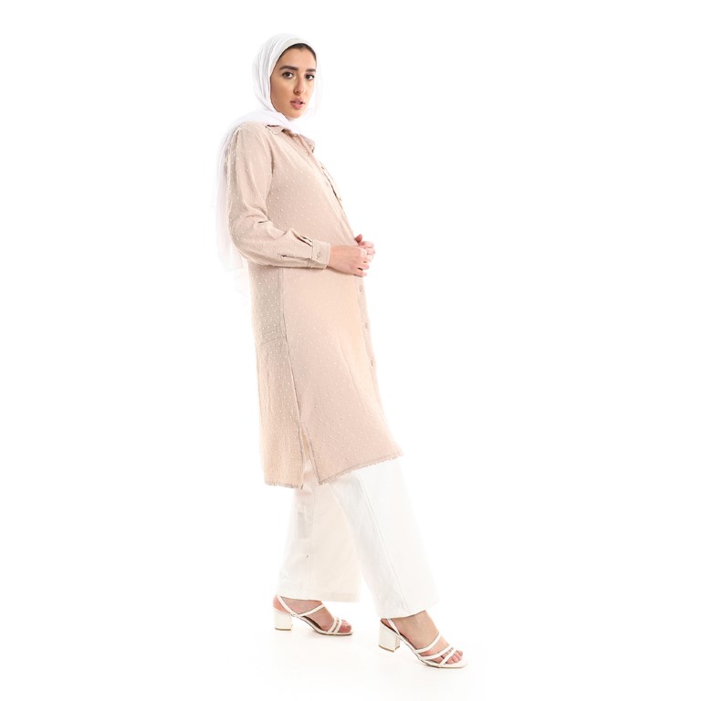 تونيك حريمي طويل و مطرز ذاتيا