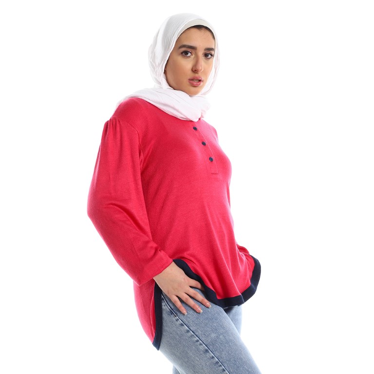 بلوزة حريمي كم طويل كاجوال