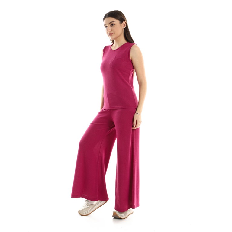 طقم حريمي تانك توب و بنطلون واسع