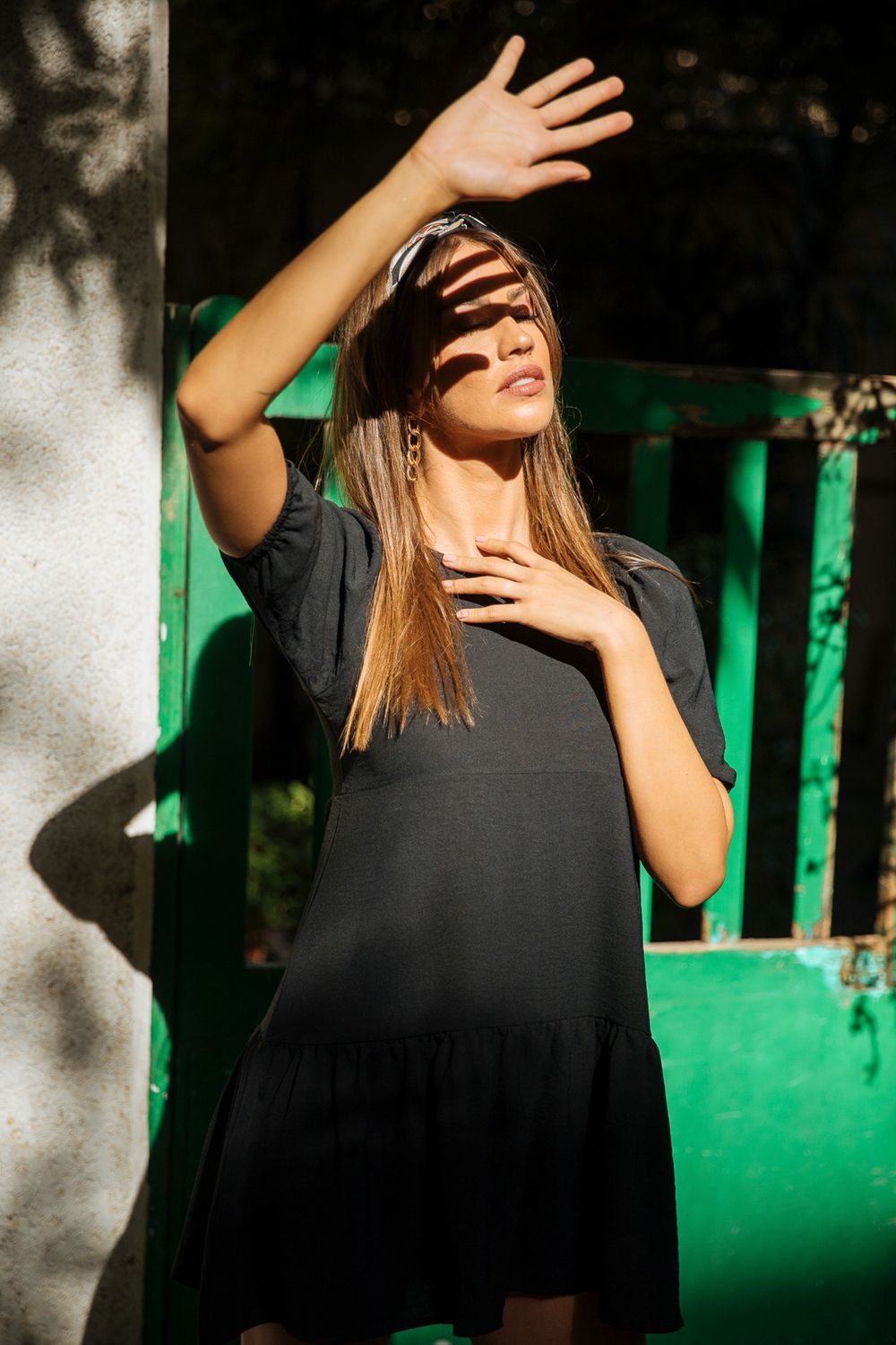 فستان للصيف قصير سادة - أسود