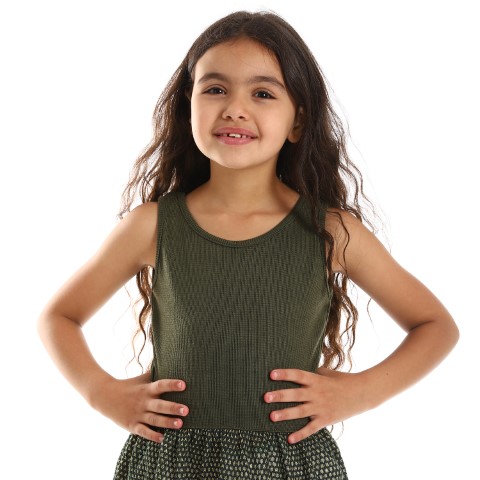 g143 فستان بدون كم بناتي