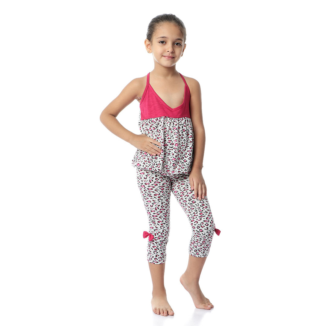 بيجامة بناتي بدون أكمام