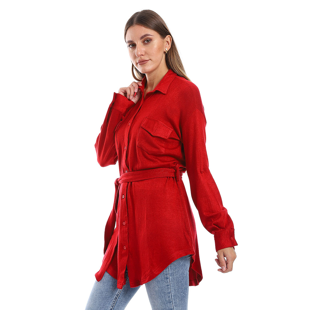 قميص بكم و حزام حريمي