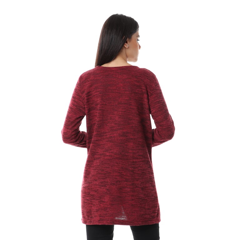 كارديجان حريمي مفتوح كم طويل بجيب