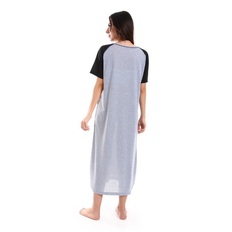 قميص نوم نص كم بجيوب