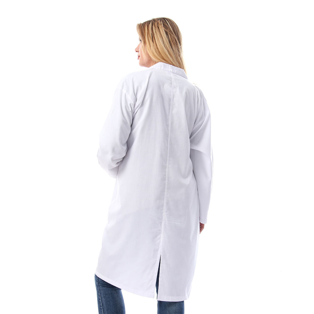 بالطو الطبيب بأزرار - أبيض