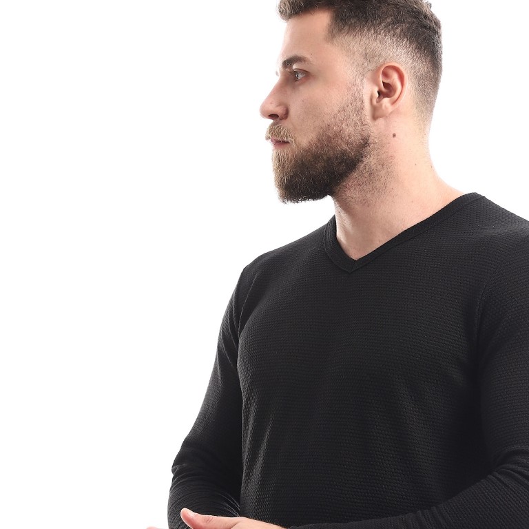 تيشيرت رجالي كم طويل برقبة V