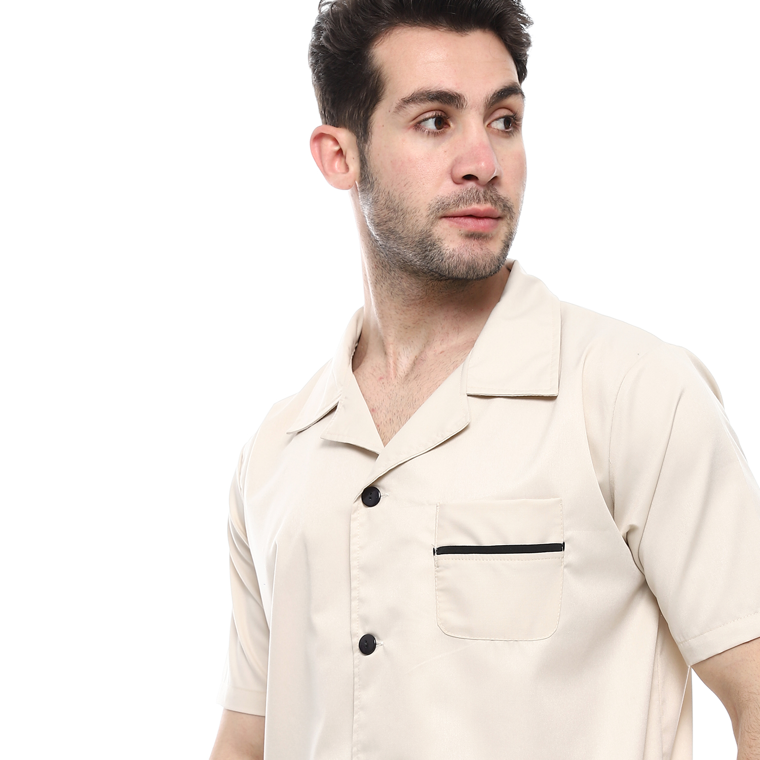 بيجامة بياقة نص كم رجالي