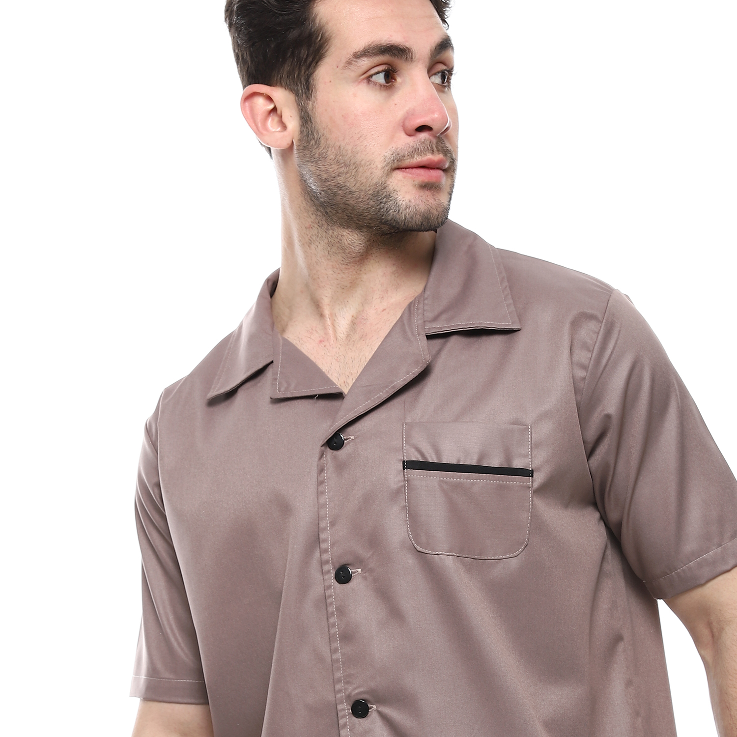 بيجامة بياقة نص كم رجالي