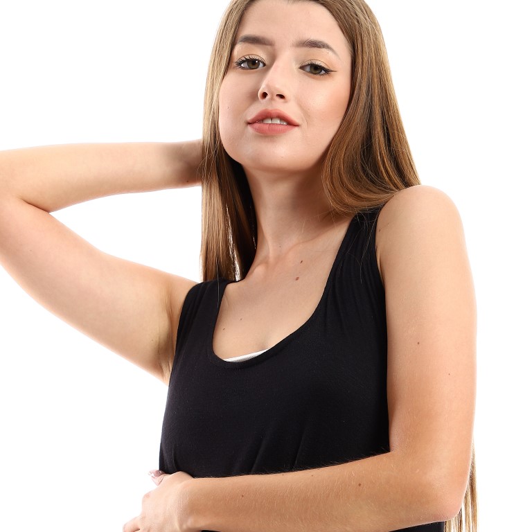 فستان حريمي كاجوال واسع بدون كم