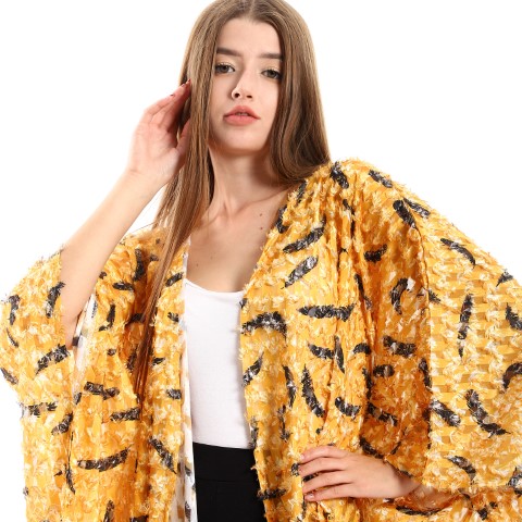 كارديجان مفتوح عصري بشراشيب