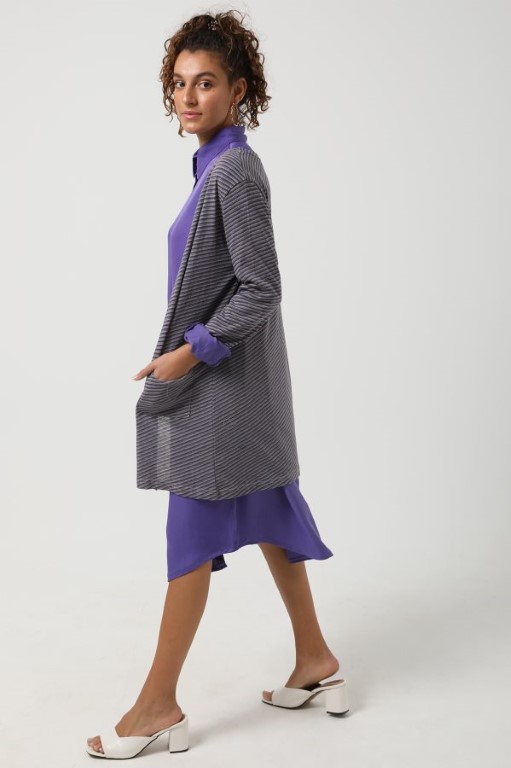 كارديجان مخطط - بنفسجي غامق