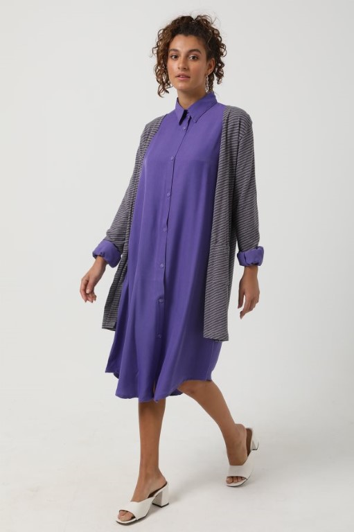 كارديجان مخطط - بنفسجي غامق