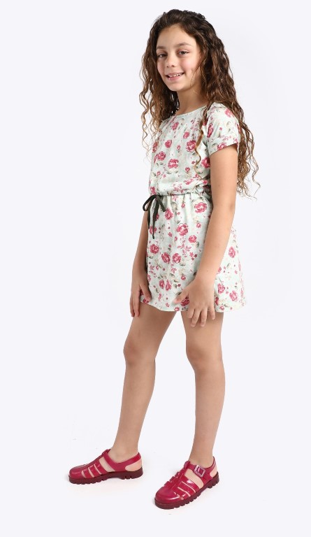 فستان زهري نص كم