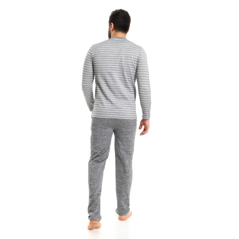 بيجامة رجالي كم طويل رقبة V