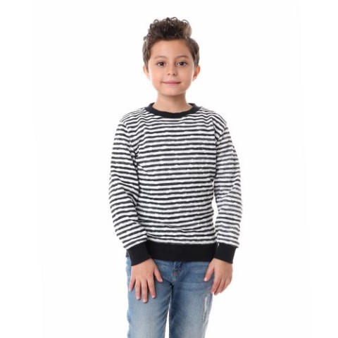 سويت شيرت أولادي مخطط كم طويل